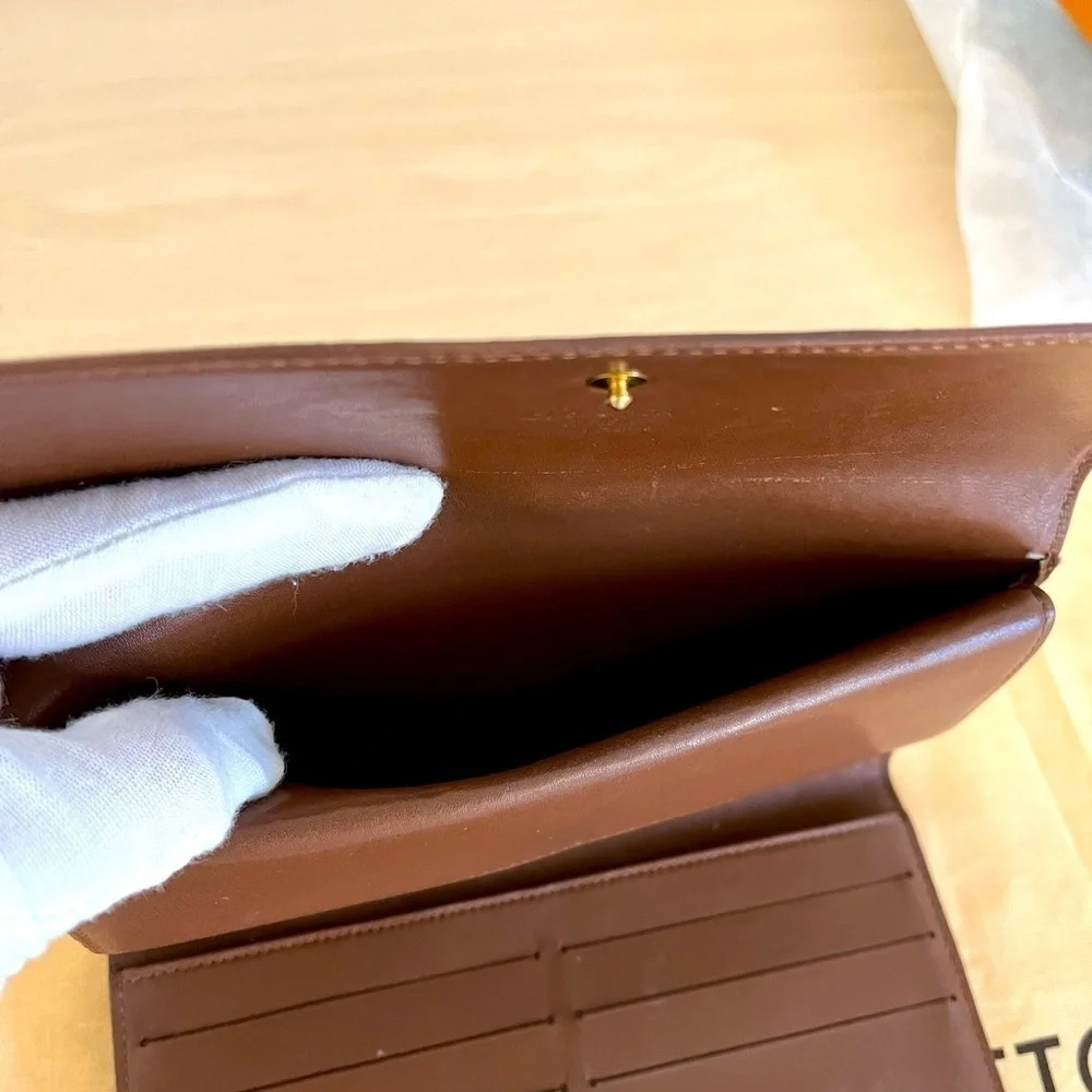 Louis Vuitton Bronze Vernis International Wallet Vintage Rare Color